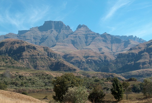 View of Cathkin Peak and Sterkhorn in the Drakensberg